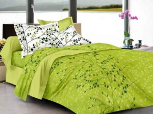 HUESLAND Double Bedsheet Cotton Green