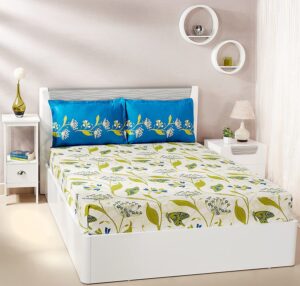 Solimo Lily Bloom Cotton Double Bedsheet