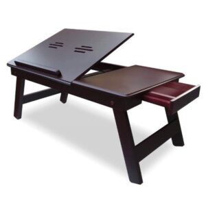 Ebee Brown Laptop Table with Drawer